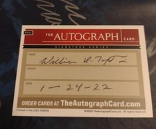 William Howard Taft IV Autographed Outstanding Americans card RARE With date