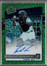 2020 Donruss Optic Rated Prospects Sig Green Mojo #20 Ronaldo Hernandez Auto /99