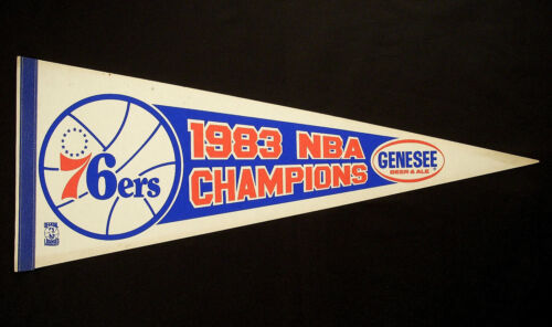 ⭐️ Vintage 1983 76ers NBA CHAMPIONS Pennant GENESEE BEER Basketball Sports #3 ⭐️ - Picture 1 of 9