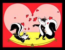 Pepe Le Pew In Love Heart Pillow Skunk Cat  -Refrigerator Fridge MAGNET