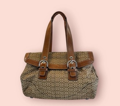 COACH Vintage Y2K Soho Signature Jacquard Logo Flap Satchel
