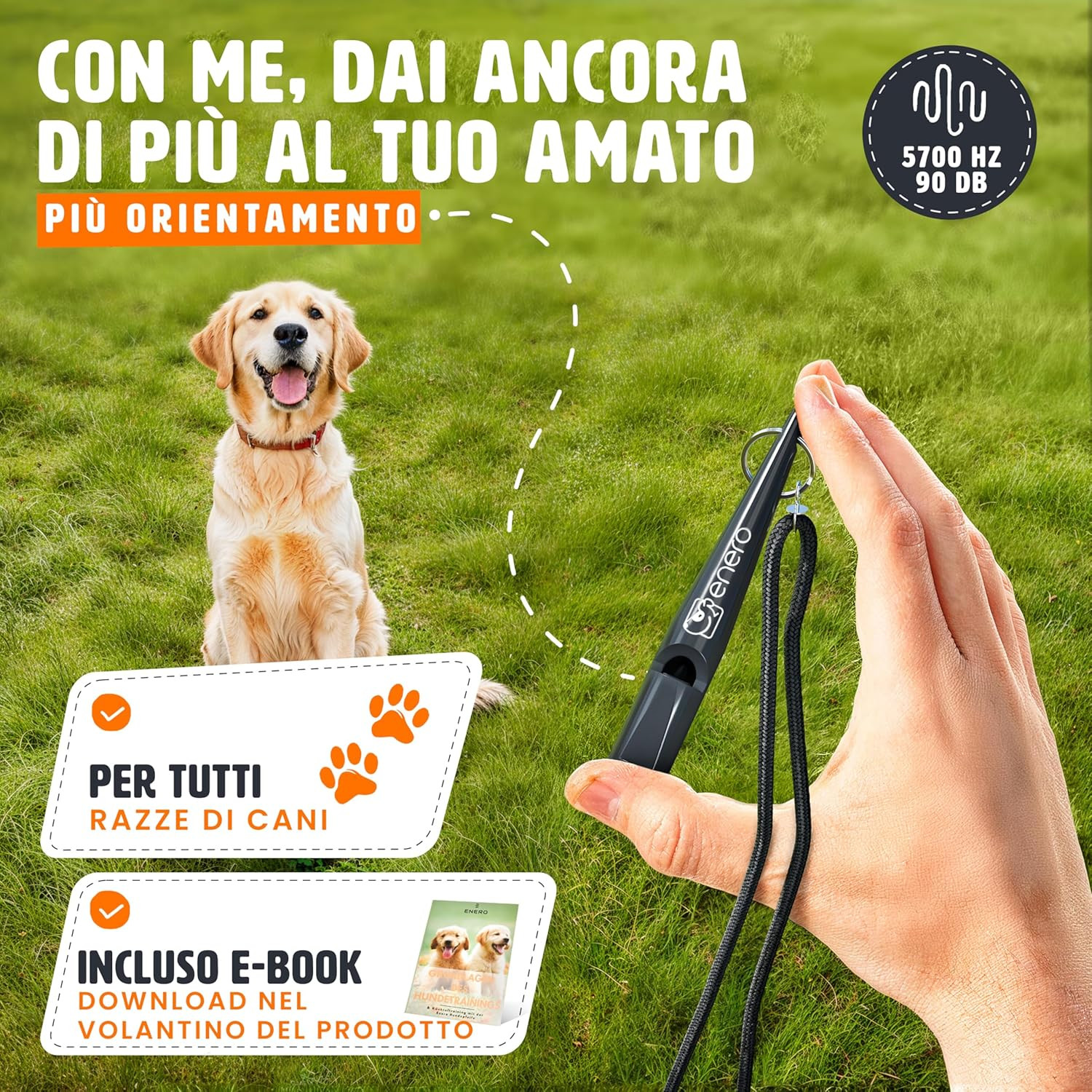 ® Fischietto per Cani Con Pratica Fascetta - Cani Accessori - Con Frequenza Stan foto 2
