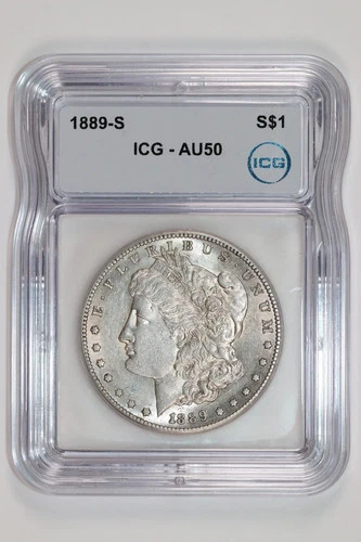 1889-S MORGAN DOLLAR ICG AU50
