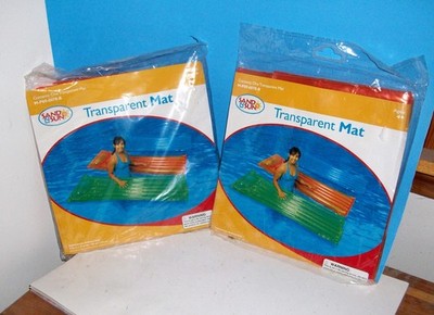 2 SAND N SUN TRANSPARENT MATS POOL FLOATS 72'' X 27'' ORANGE UNOPENED