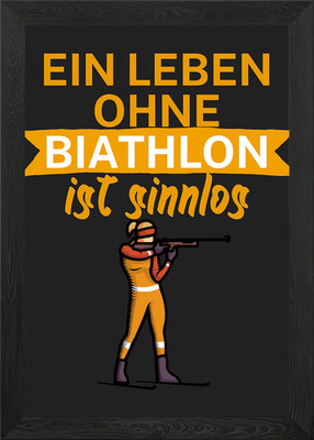 Leben ohne Biathlon Framed Wall Art Poster Canvas Print Picture