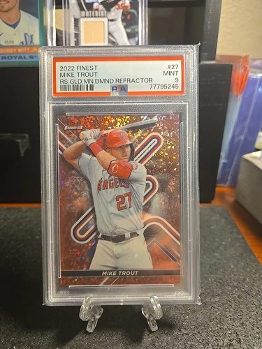 ⚾️2022 Topps Finest - Mike Trout #27 Rose Gold Mini Diamond Refractor✨ /50 PSA 9