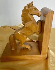 Dekorative Buchstütze Holzpferd handgeschnitzt, 16 cm hoch, 16 lang, 8 cm breit
