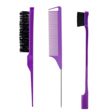 3-Piece Hair Styling Comb Set Teasing Brush Rat Tail Comb Edge Brush for