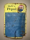 ~1950s VINTAGE ORIGINAL PEPSI-COCA METAL SIGN & MENU BOARD, Non-Porcelain