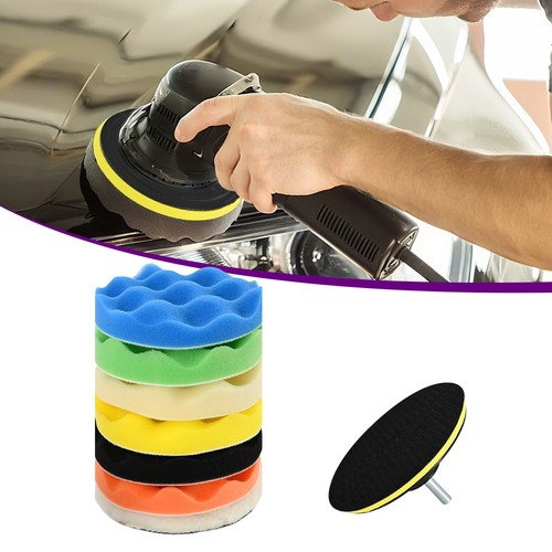 9Pcs 5 Inch Car Buffing Polishing Pads Waxing Sponge Foam Kit for Polisher Drill - Bild 1 von 13