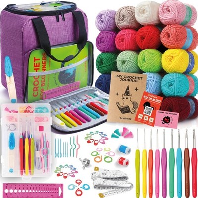 Learn to Crochet Kit for Beginners Adults   Complete Beginner Set with 20 Yar...
