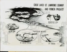 1946 Press Photo Artist's drawing of proposed Great Lakes-St. Lawrence Seaway