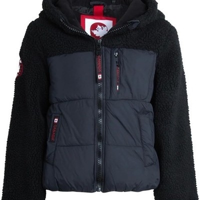 Canadá Weathergear Women's Puffy with Sherpa Hooded Jacket Size Large