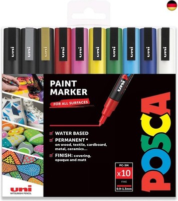 PC-3M ? Paint Marker Art Pens ? 0,9?1,3 mm ? Packung mit 10 Markern