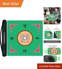 Large Mahjong Mat with Carrying Bag, Anti Slip and Noise Reduction Mahjong Ta...