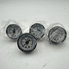 Lot of 4 SMC 150 Psi Gauge with max/min 1/4 NPT Mount 1 MPa 1 5/8" Diam