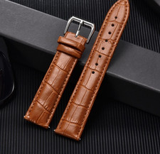 Men's Genuine Leather Watch Strap   Alligator Grain Band 18mm 20mm 22mm 24mm