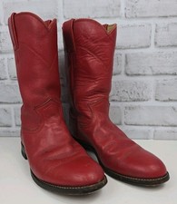 Vintage Red Cowboy Boots Justin Roper Wowen's 6 B Western Festival Rodeo Cowgirl