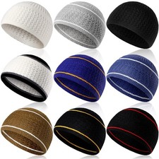 9 Pcs Kufi Hats for Men Crochet Kufi Muslim Caps Knit Skull Beanie for Men Wo...