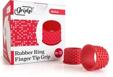 Rubber Finger Tips  Hand Grips  Tip Protector  Medium, Red