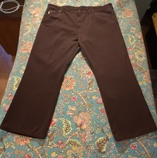 VTG Roebucks W46LOB Straight Leg Sears Western Edge Brown Flat Front Pants