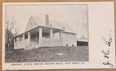 1906 West Grove Pa, Prospect Avenue Friends, Meeting, Chester County, Postcard