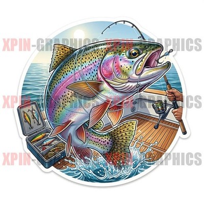 Rainbow Trout Fishing fish sticker vinyl decal sport H