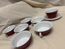 Rosenthal Secunda Purpur 6 Suppentassen + 1 Sauciere wie neu 