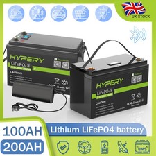 12.8V Lithium LiFePO4 Battery 300Ah 200Ah 100AH 50AH BMS Solar Bluetooth Boat RV