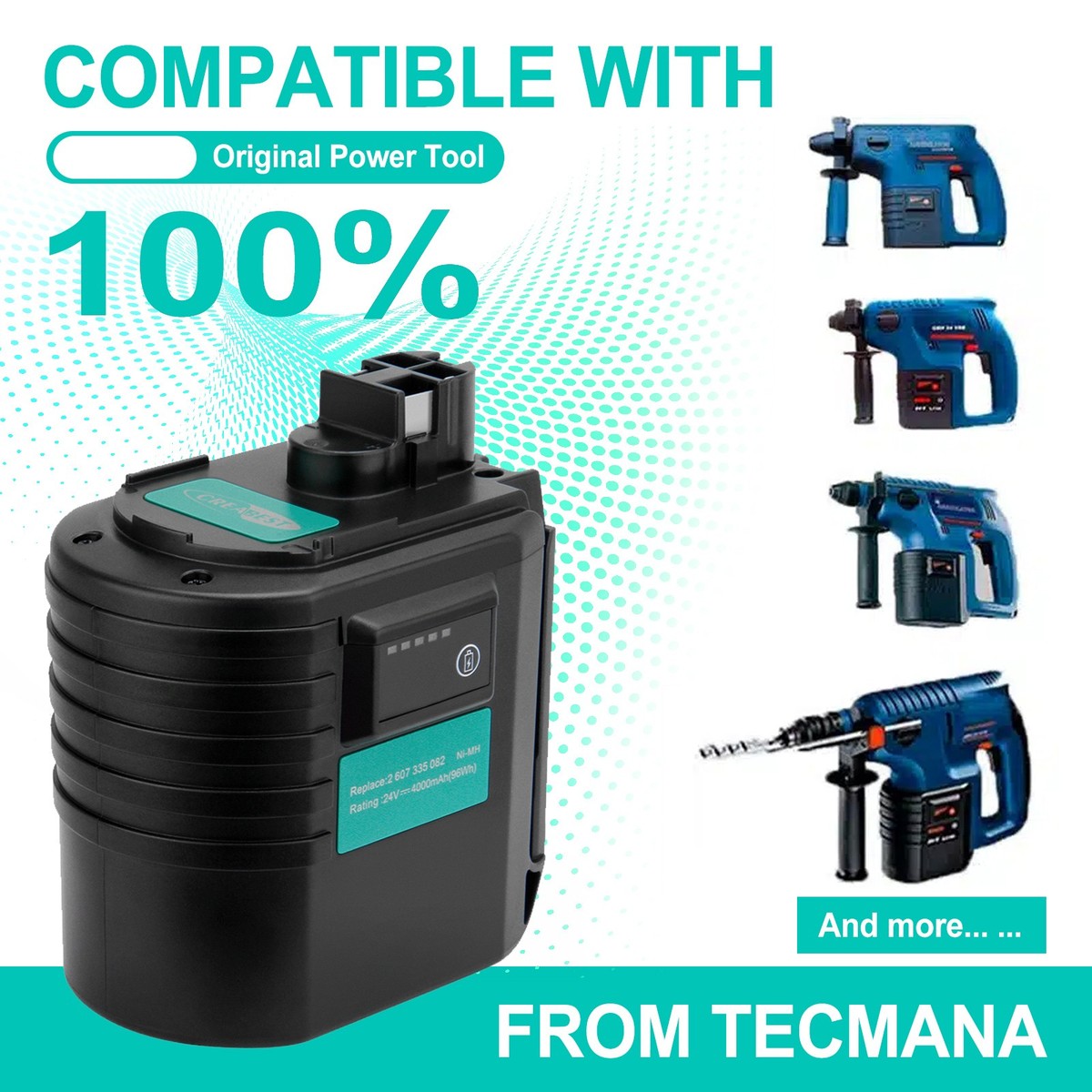 Bosch 24v Battery Bosch Gbh 24 Vre Replacement Battery 4000mAh 24V