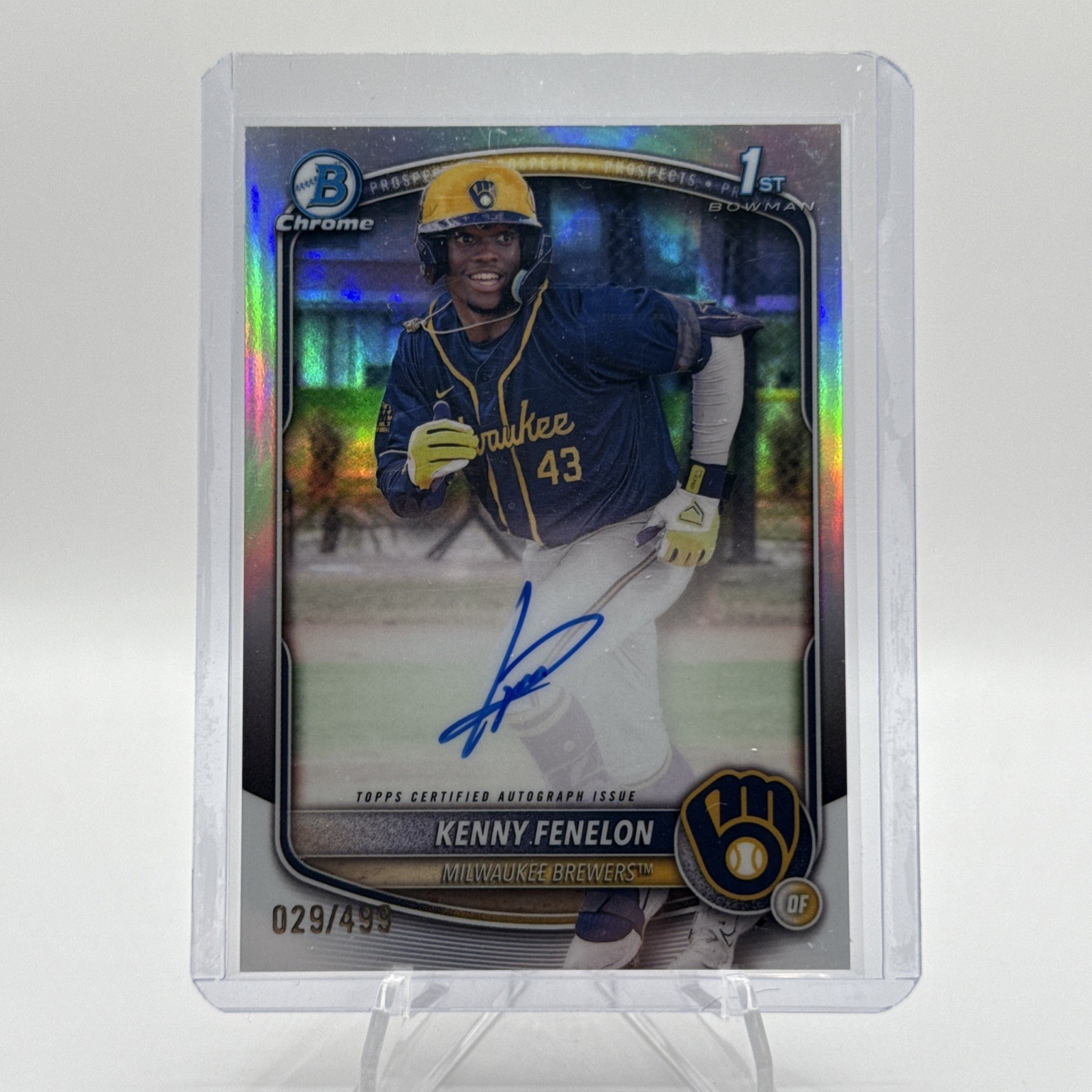 2025 Bowman Chrome Kenny Fenelon 1st Bowman Refractor Auto /499 #CPA-KF