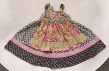 Matilda Jane Knot Dress Girls Patchwork Floral Tie Strap Apron Style Sz 2 2010 