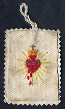 SACRO CUORE: MANUFATTO IN STOFFA - EPOCA - mm. 45 X 65 - MAN 573