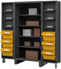 Durham HDC36-DC12TB4S95, Tilt Bin Cabinet with Shelves, 36"x36"x78"