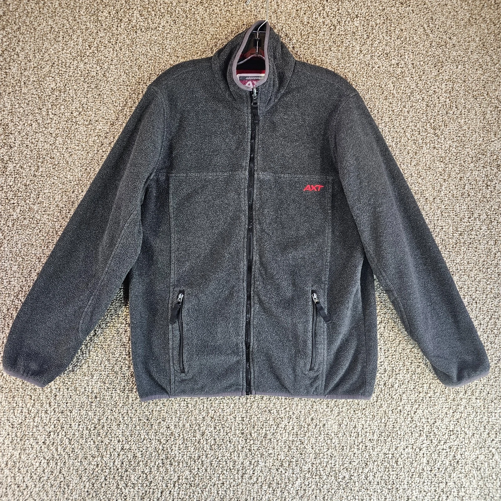 Aeropostale AXT Fleece Jacket Mens Medium Long Sleeve Full Zip Pockets Cowl Neck