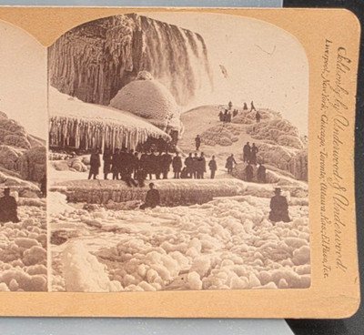 Ice Bridge Niagara Falls New York C Bierstadt Stereo View