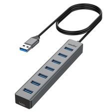 USB 3.0 hub, 7-Port Multi USB Aluminum hub, 1m Extension Cable USB Splitter, ...