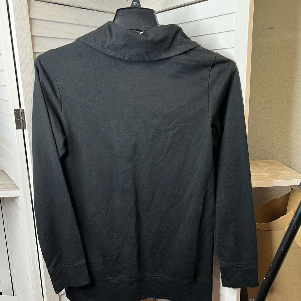 Sudadera para mujer Merona extra larga 1/4 cremallera con bolsillos negra talla mediana en muy buena condición Foto 4 de 4