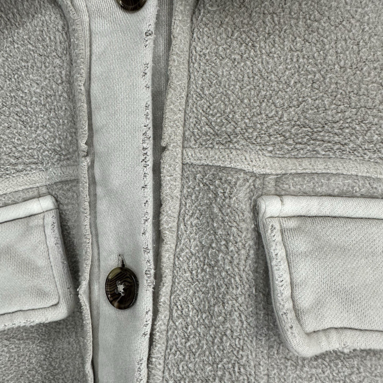 Free People Ruby Jacket Shacket Medium STONE Over… - image 9