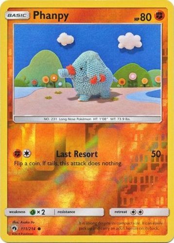 Lightly Played Phanpy - 111/214 - Common - Reverse Holo Pokemon Lost Thunder
