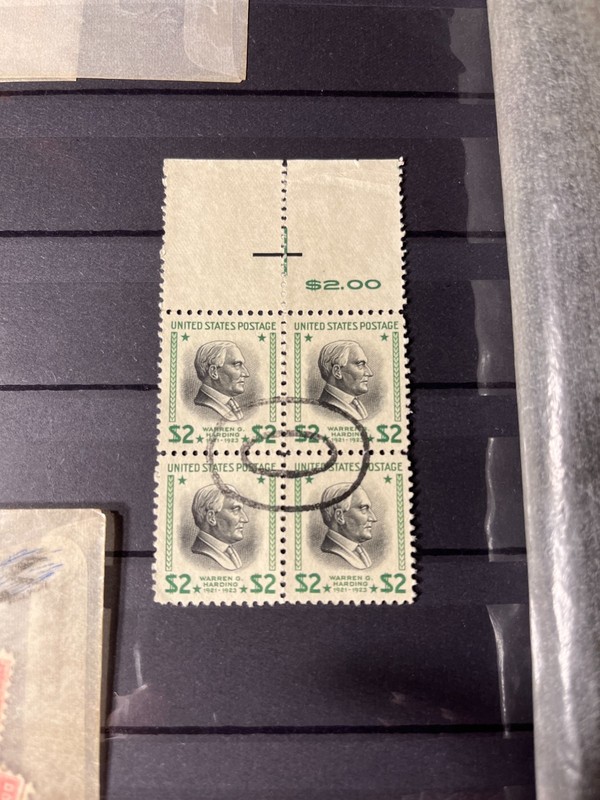 US SC#833 Warren Harding  Used Block with Selvage