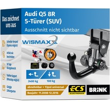 ANHÄNGERKUPPLUNG für Audi Q5 8R 8R 08-16 vert. abnehmbar BRINK +13polig E-Satz