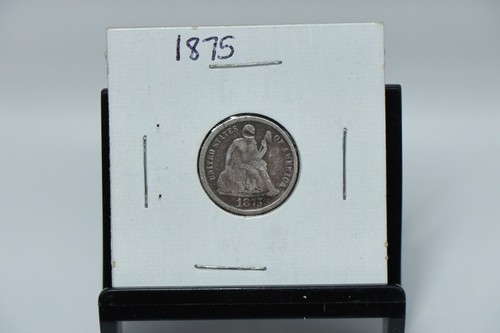 Moneda de diez centavos sentada 1875 - 10C, EE. UU. Moneda