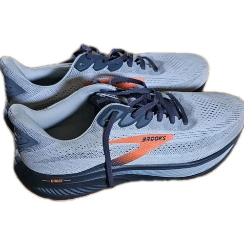 Brooks Ghost 17 Mens Shoes Oyester Mushroom/orange/ebny Size 13 Wide