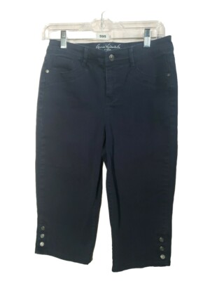 Gloria Vanderbilt Womens Blue Jeans All Around Slimming Effect Crop Jeans Size 4