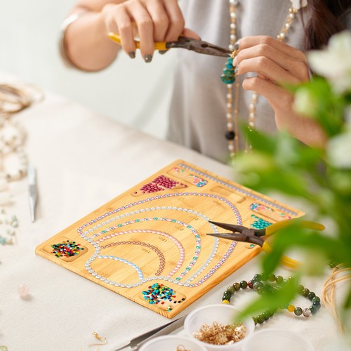 Bead Board for Jewelry Making Bamboo Beading Board Sturdy Jewelry Design leklb - Picture 4 of 12