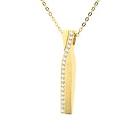 Ernstes Design AnhäNger AN1038 Edelstahl Mit Zirkonia Gelbgold Beschichtet