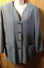 Vintage Roman Originals Fully Lined Long-Line Grey Fleck Jacket Size 16