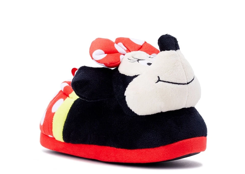 Zapatillas inferiores de goma de felpa MINNIE MOUSE DISNEY con lazo para niños pequeños talla 9-10 nuevas con etiquetas Foto 2 de 4