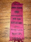 5th Annual Reunion Ribbon 16th New York Heavy Artillery 1890 Civil War Port Byro